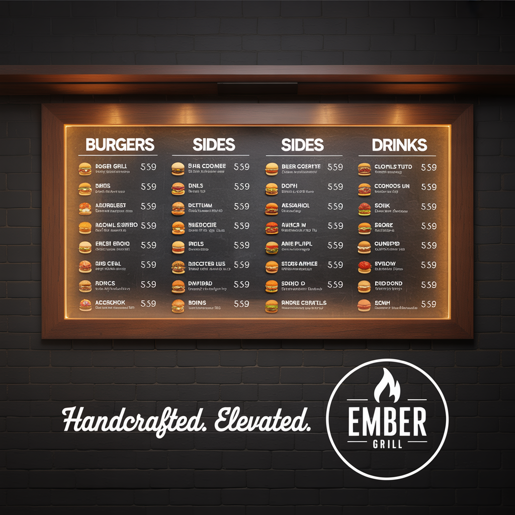 Menu Board example