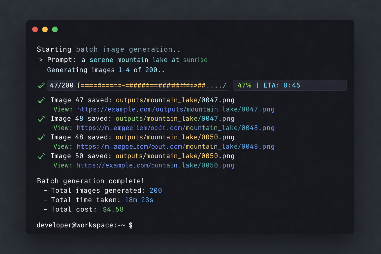 Batch Generate example